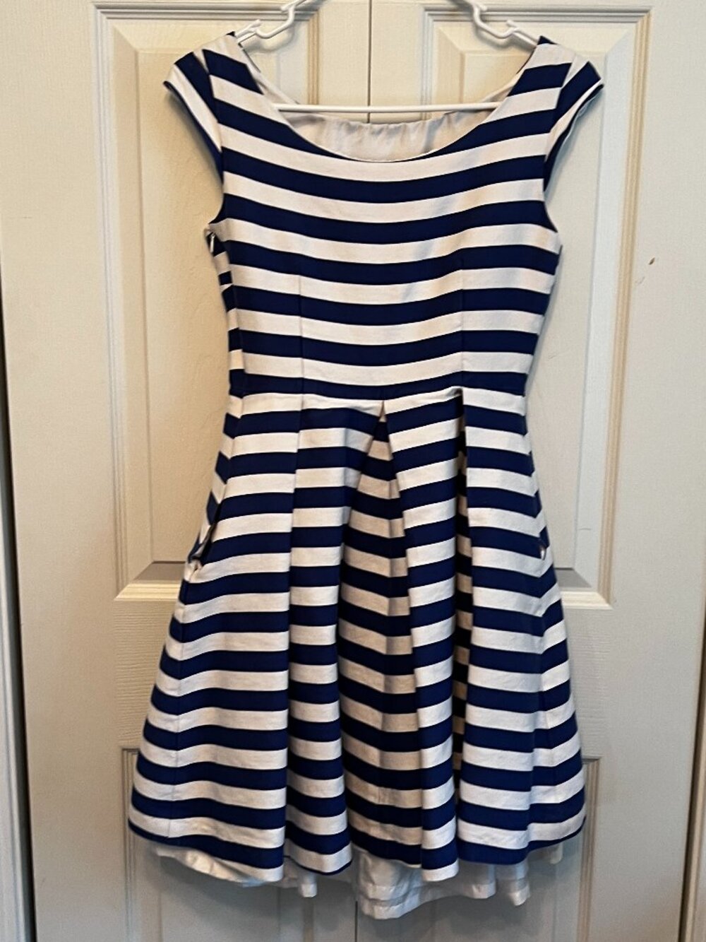 Kate Spade Blue & White Striped Fit & Flare Dress | Size 2